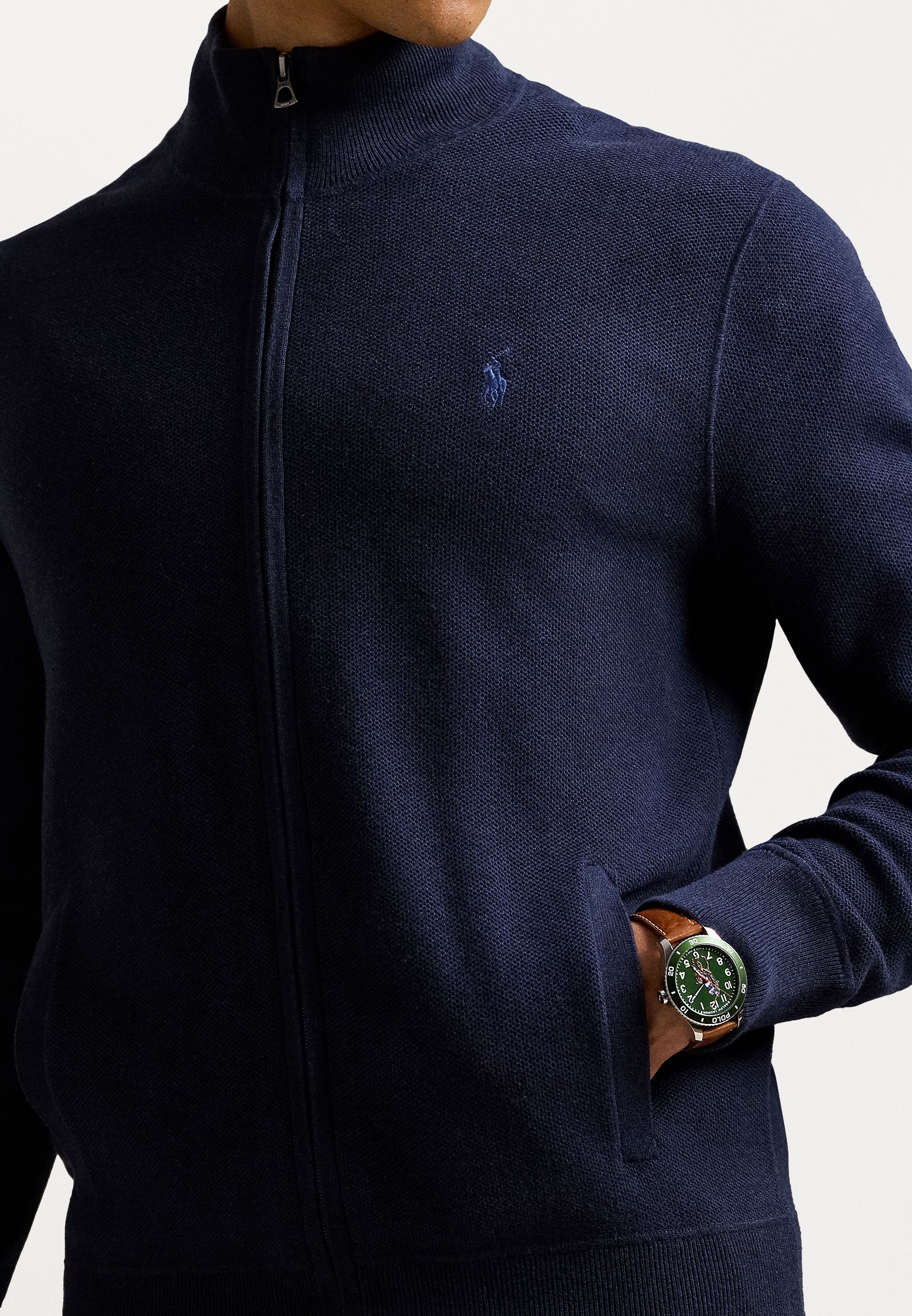 Polo Ralph Lauren MESH KNIT COTTON FULL ZIP SWEATER - Cardigan