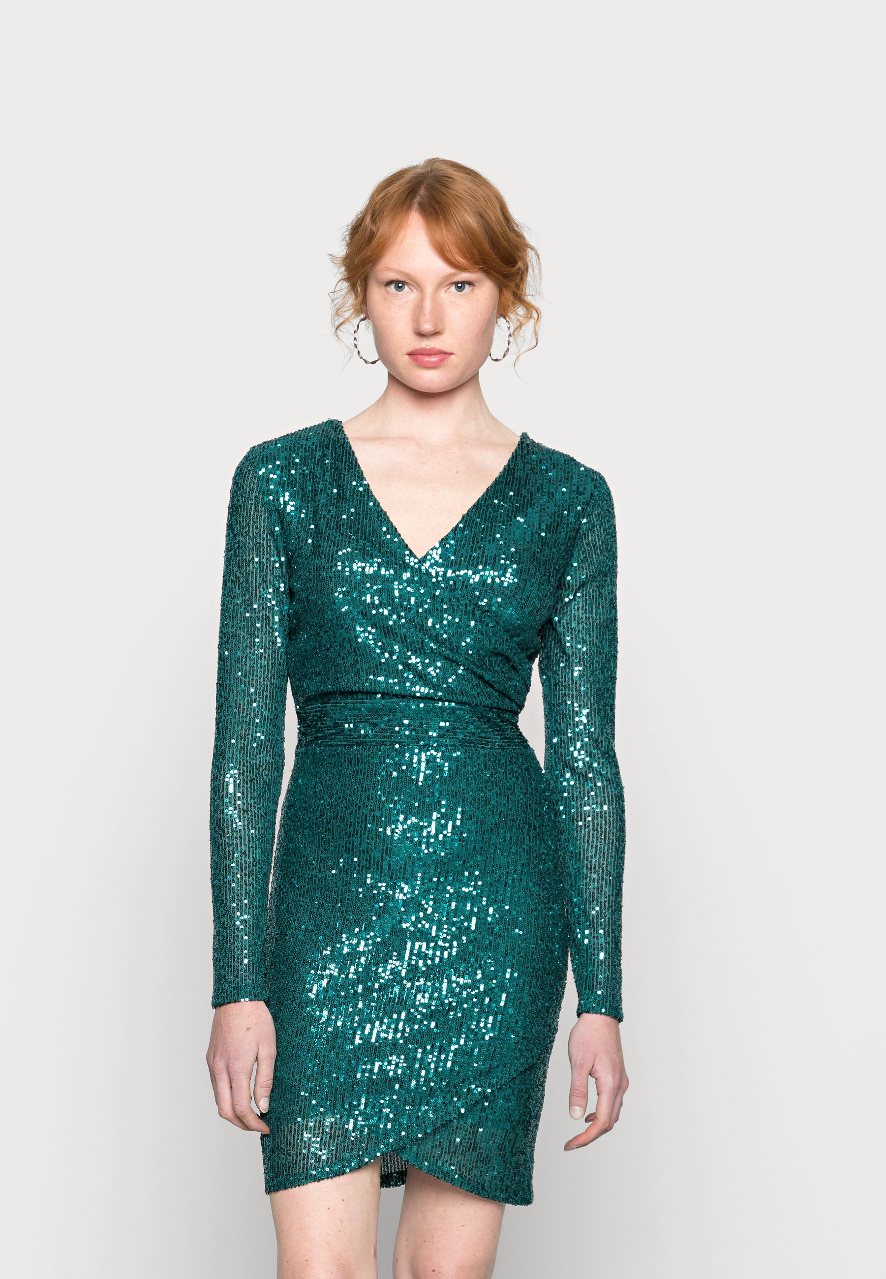 WAL G. LU FULL SEQUIN MINI DRESS - Cocktailjurk - emerald green/groen -  Zalando.nl