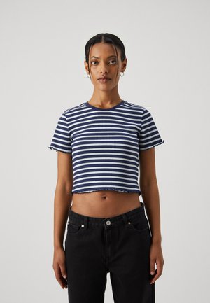 ONLY Petite ONLMETTI BOX - T-shirts med print - naval academy/cloud dancer