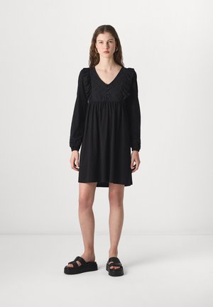 JDYHEIDI  FRILL DRESS  - Jerseyjurk - black