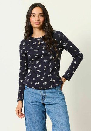 FatFace, LONG SLEEVE TOP - Long sleeved top - navy ditsy floral