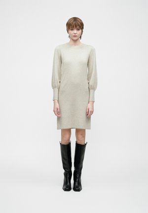 VIKERRY O NECK DRESS - Stickad klänning - natural melange