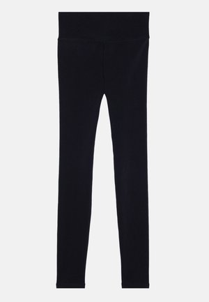 Marine leggings van rekbaar materiaal met een hoge tailleband, een gladde textuur en een aansluitend, taps toelopend ontwerp.