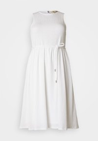SMOCKED MIDI DRESS - Vestito casual - white