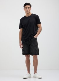 Calliope BERMUDA - Shorts di jeans - nero