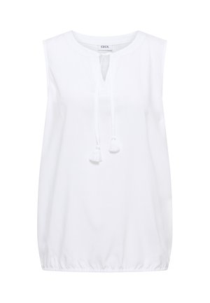 Cecil, BLUSENTOP MIT SPLIT NECK UND  BÄNDERN - Blouse - white