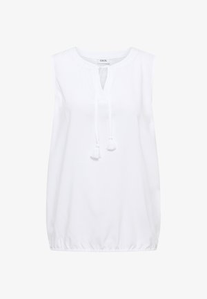 Cecil, BLUSENTOP MIT SPLIT NECK UND BÄNDERN - Blouse - white