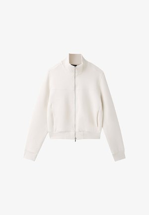 Stradivarius, B09 CROPPED HIGH-NECK ZIP-UP SWEATSHIRT - Sweat zippé - white
