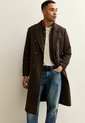 RELAXED DOUBLE BREASTED  - Mantel - dark brown