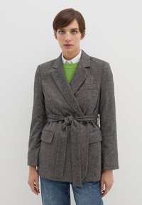 Stefanel DOUBLE-BREASTED IN WITH BELT Trench black white