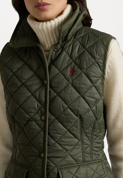 Polo Ralph Lauren CORDUROY TRIM QUILTED VEST - Väst - ranger green