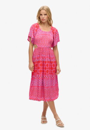 Superdry & Co, PRINTED CUT OUT MIDI - Robe de jour - shibori layer pink