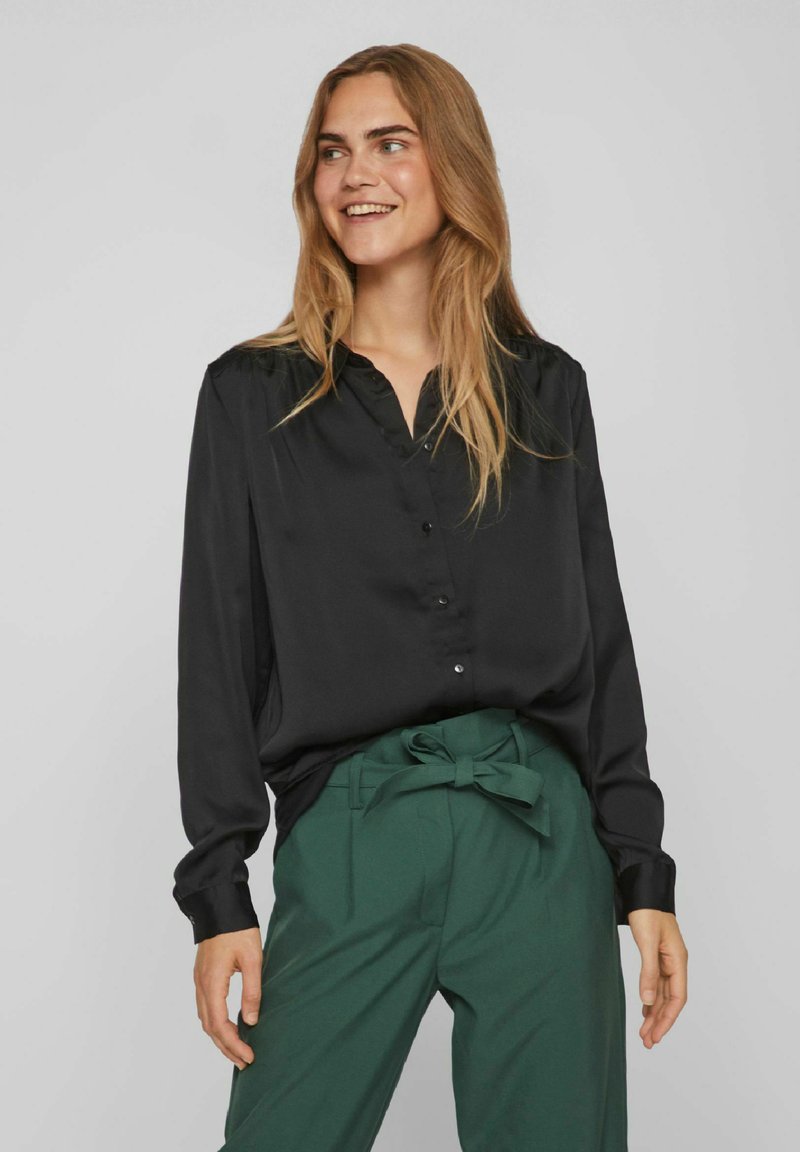 Vilania Button 3 4 Shirt Black