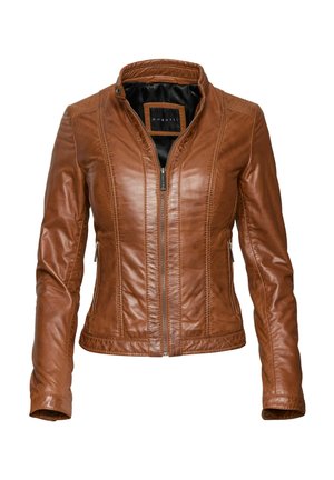 Veste en cuir - cognac