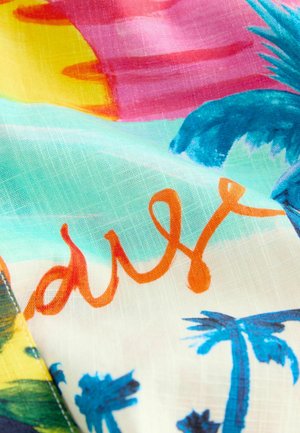 Next LONG SLEEVE TIE WAIST - Skjortklänning - bright palm graphic print