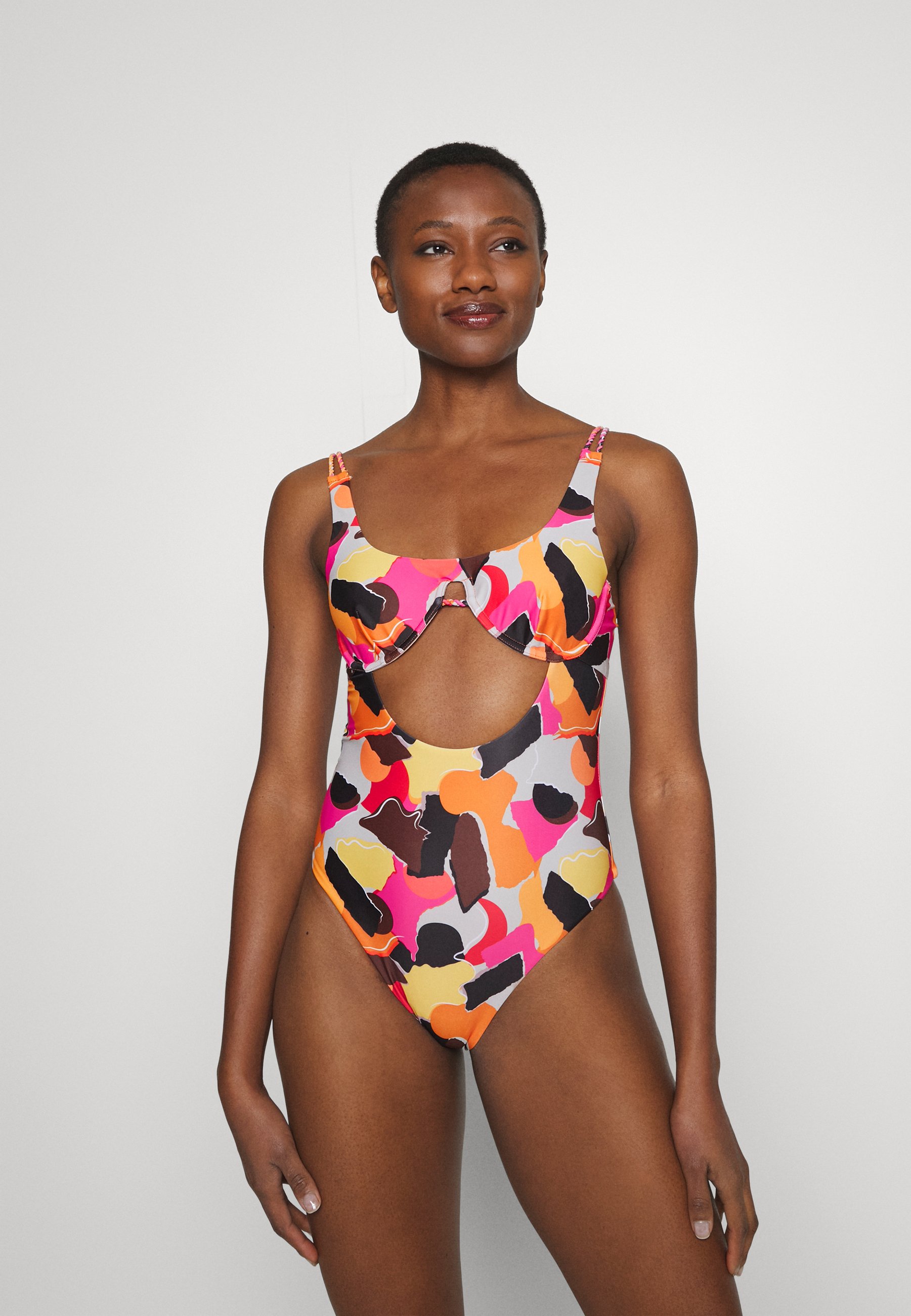 dkny color block swimsuit