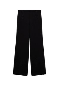 Mango WIDE WITH BUTTONS - Pantaloni - black