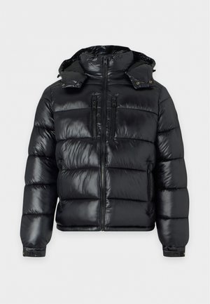 Pier One by Zalando, SHINY PUFFER JACKET - CONTRAST DESIGN - Veste d'hiver - black