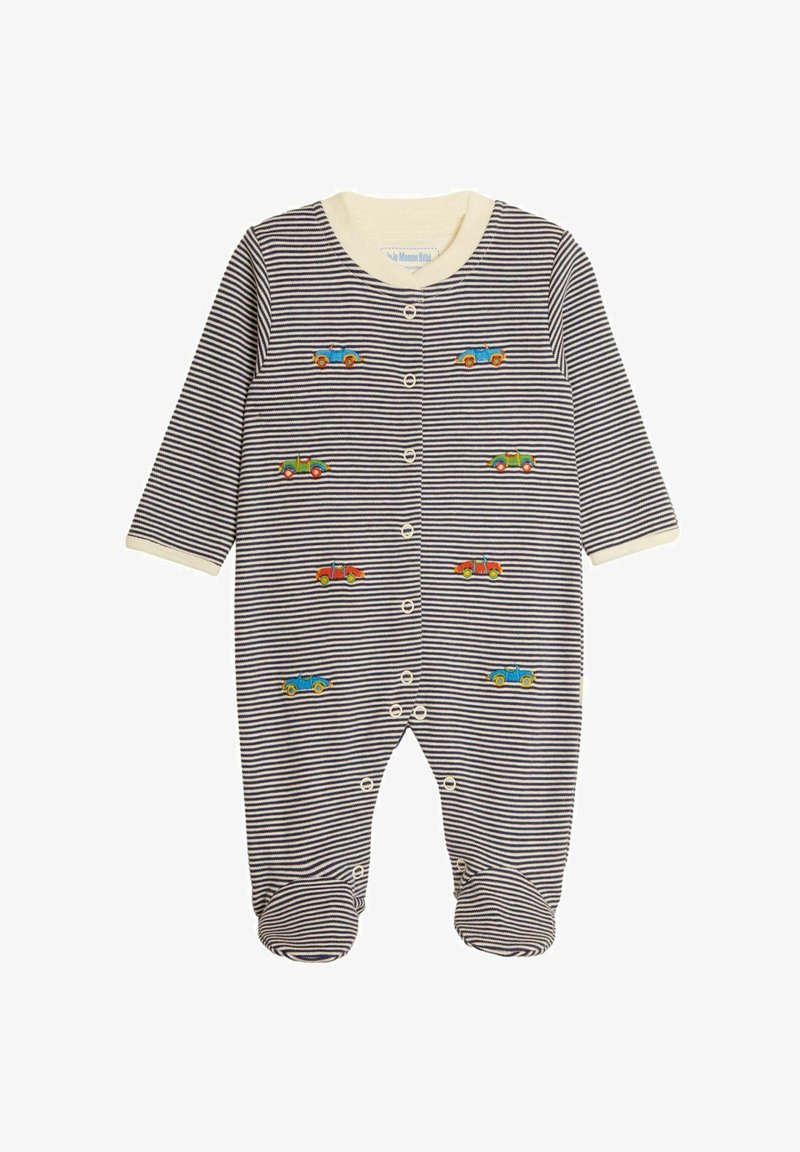 JoJo Maman Bébé CAR EMBROIDERED - REGULAR FIT - Nattdräkt - ecru navy stripe