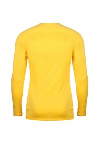 Langarm-Athletikshirt in leuchtendem Gelb. Glattes, elastisches Material mit rundem Ausschnitt und figurbetonendem Schnitt. Nahtloser Rücken ohne Logos.