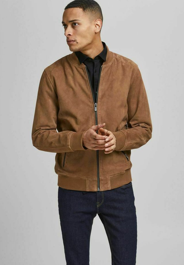 Lederjacke - cognac