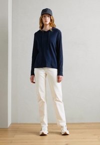 Marc O'Polo DENIM HOODED DRAWSTRINGS - Long sleeved top - navy teal