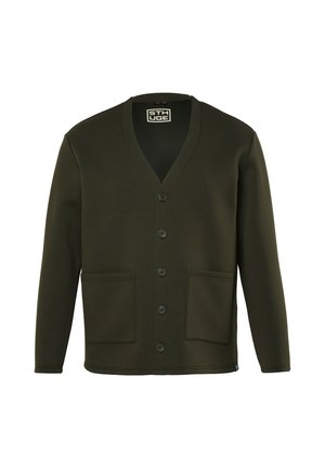 STHUGE, SCUBA JACKET, RELAXED FIT, V-NECK, UP TO 8XL - Cardigan - dark olive