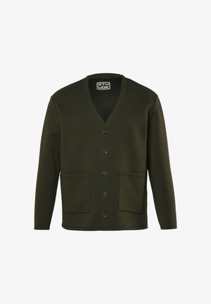 STHUGE, SCUBA JACKET, RELAXED FIT, V-NECK, UP TO 8XL - Chaqueta de punto - dark olive