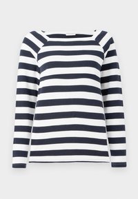 TOM TAILOR STRIPED CARRE NECK - Pikkade varrukatega topp - lunar eclipse/off white