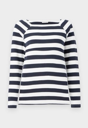 TOM TAILOR STRIPED CARRE NECK - Maglietta a manica lunga - lunar eclipse/off white