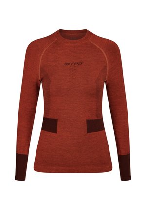 Merino Base Layer Longsleeve Skiing - Longsleeve - aubergine red