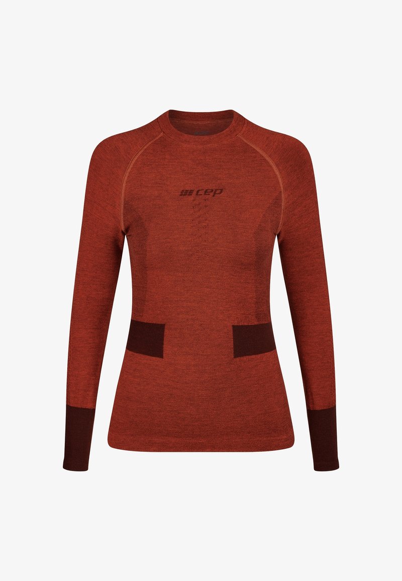 CEP Merino Base Layer Longsleeve Skiing - Longsleeve - aubergine red