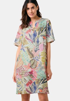 Day dress - colourful leaves aop