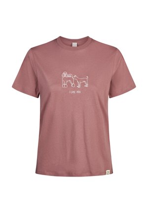 Iriedaily, IRIEDAILY T-SHIRT I LIKE U - T-Shirt print - plum
