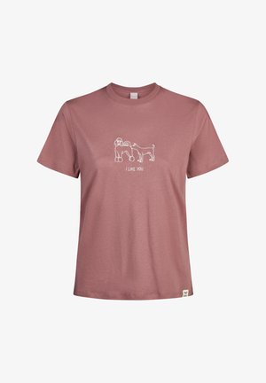 Iriedaily, IRIEDAILY T-SHIRT I LIKE U - T-Shirt print - plum