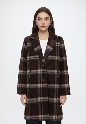 ONLY, ONLPIXI CHECKED COAT OTW - Класическо палто - coffee bean