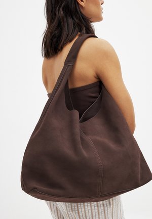 TRIANGULAR - Handbag - brown suede