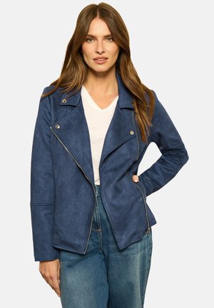 M&Co BIKER - Imiteret læderjakke - mid navy
