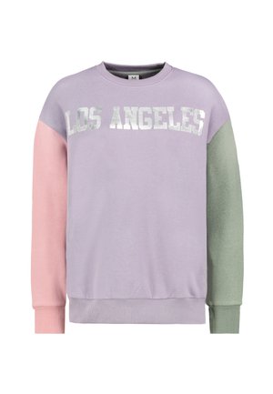 LANGARM MIT STÄDTENAMEN UND KONTRASTIERENDEN ÄRMELN - Sweatshirt - lila