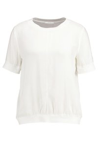 Bílá krátký rukáv blůza vyrobená z lehkého materiálu, s kulatým výstřihem a pružným lemem s jemnými švy.