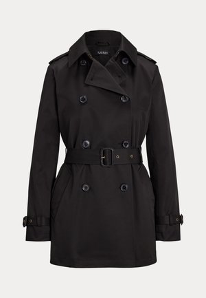 Lauren Ralph Lauren DOUBLE BREASTED COTTON BLEND TRENCH COAT - Gabardina - black