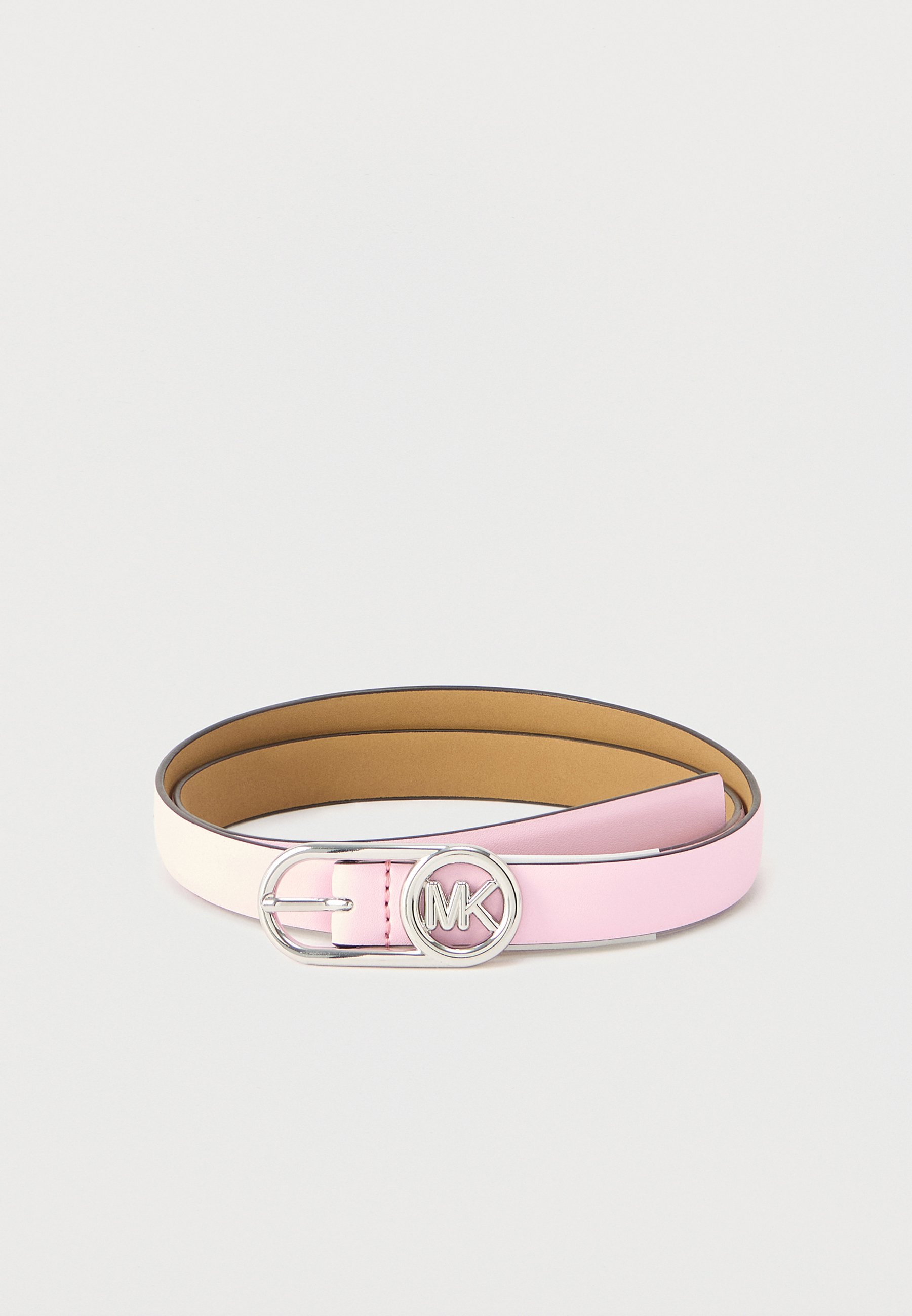 Michael Kors Pink Logo Belt with Gold MK Buckle Pink Mk Reversible Logo Belt Pink Michael Kors Belt Womens  main image 3