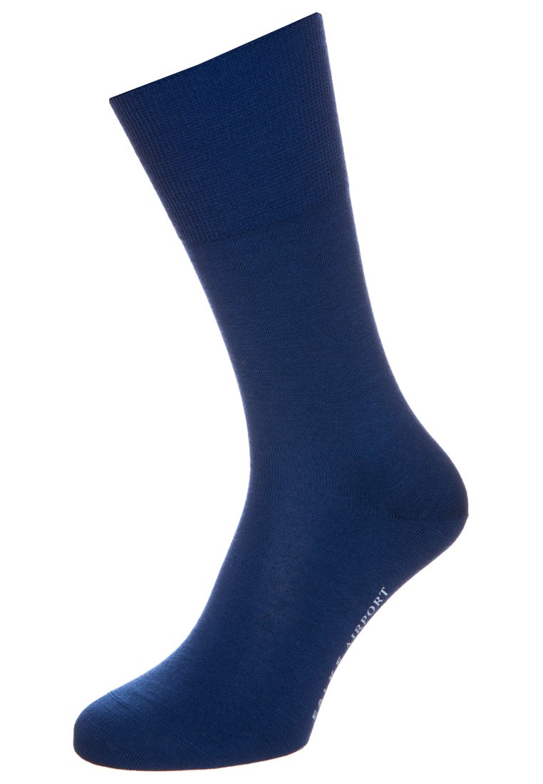 Calcetín de algodón en color navy con parte superior acanalada, textura suave y puntera reforzada. Presenta el logo de la marca impreso cerca del tobillo.