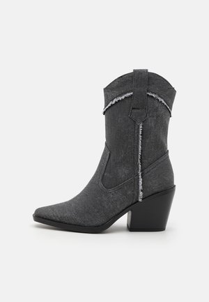 Bottines de cowboy / motard - black denim