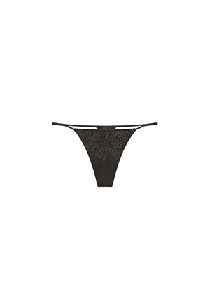 Massimo Dutti, THONG WITH EMBROIDERED DETAIL - String - dark grey