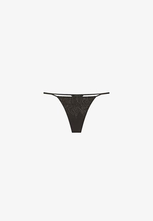 Massimo Dutti, THONG WITH EMBROIDERED DETAIL - String - dark grey
