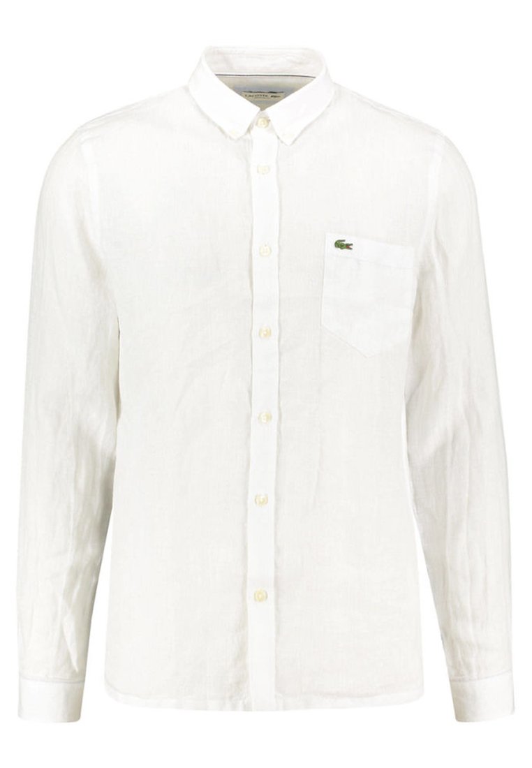 camisa blanca lacoste hombre