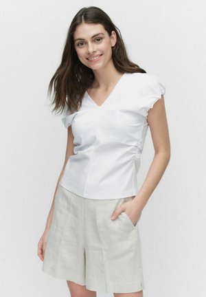 RONJA PUFF SHORT SLEEVE TOP - Print T-shirt - off white