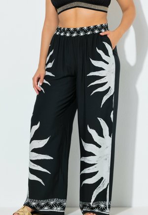 SUNBURST PRINT PALAZZO  - Pantalon classique - black
