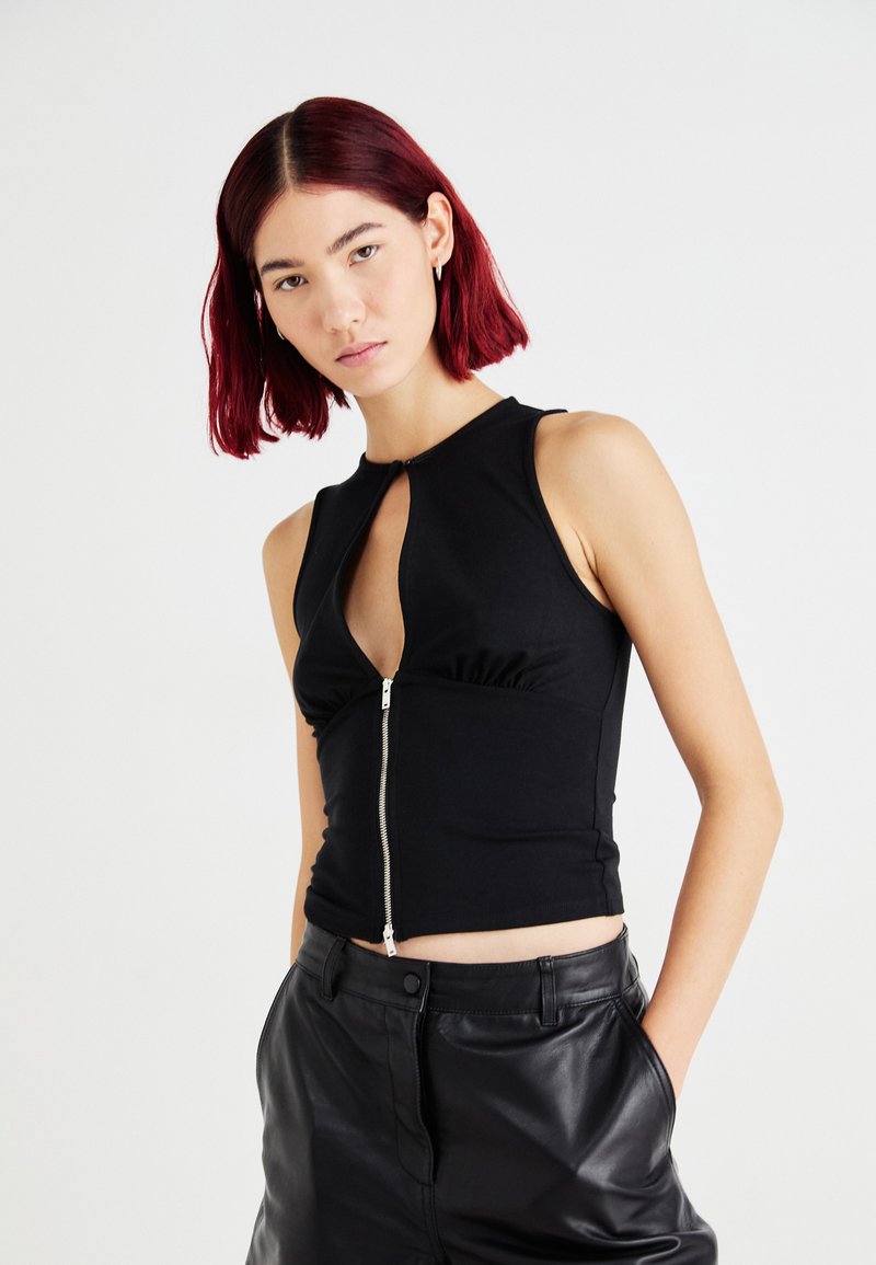 Weekday IRMA ZIP SLEEVELESS - Top - black